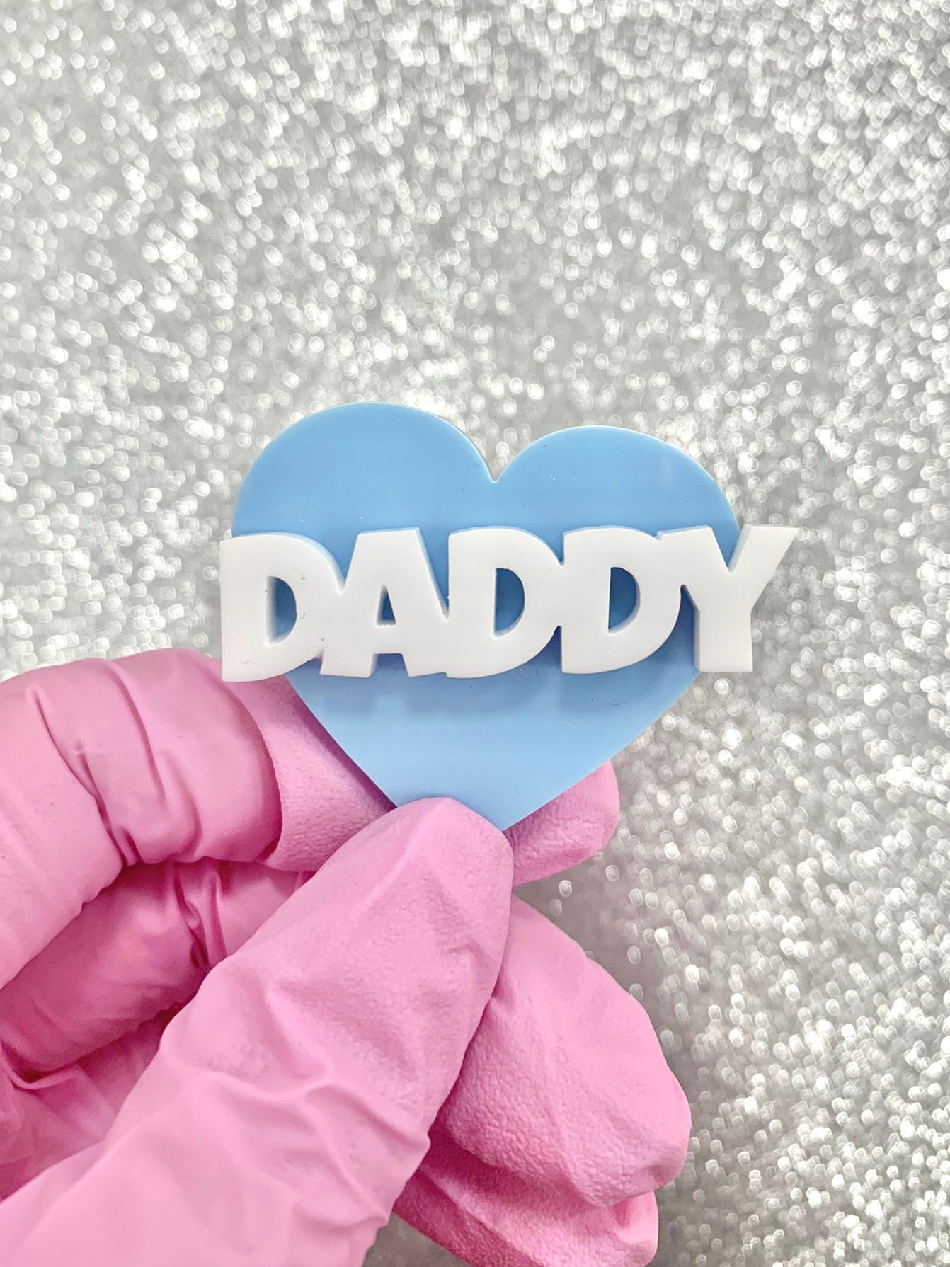 DADDY HEART CHARM TOPPERS