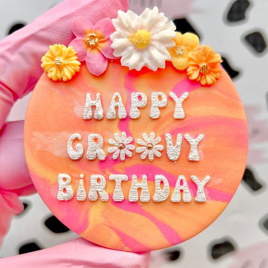 HAPPY GROOVY BIRTHDAY - RAISED EMBOSSER