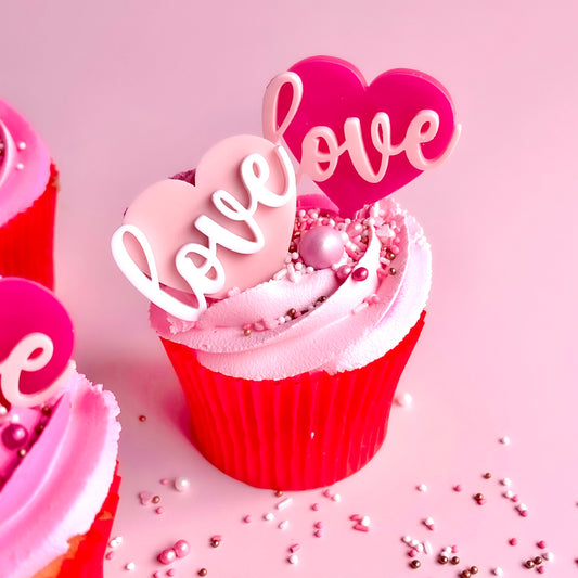 ACRYLIC LOVE HEART CHARM TOPPERS