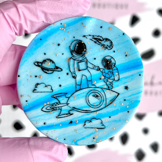 DAD & CHILD ASTRONAUT - RAISED EMBOSSER